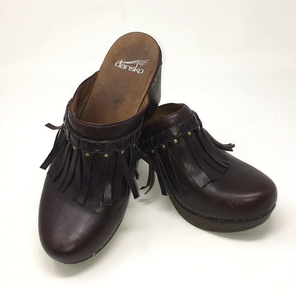 Dansko Women Deni Mule Fringe Heel US 7.5-8 EU 38